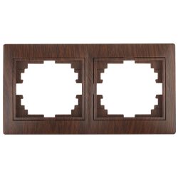 Рамка для розеток и выключателей Intro Plano 1-502-10 на 2 поста горизонтальная, СУ, венге