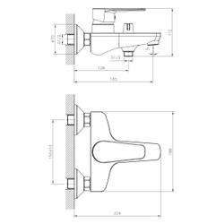 Смеситель DECOROOM DR72036 одноручный  для ванны с коротким изливом