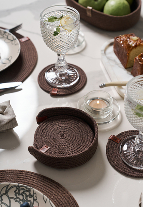 Набор подставок для чашек и бокалов 6шт 12см Luxberry Boho Luxberry шоколадный