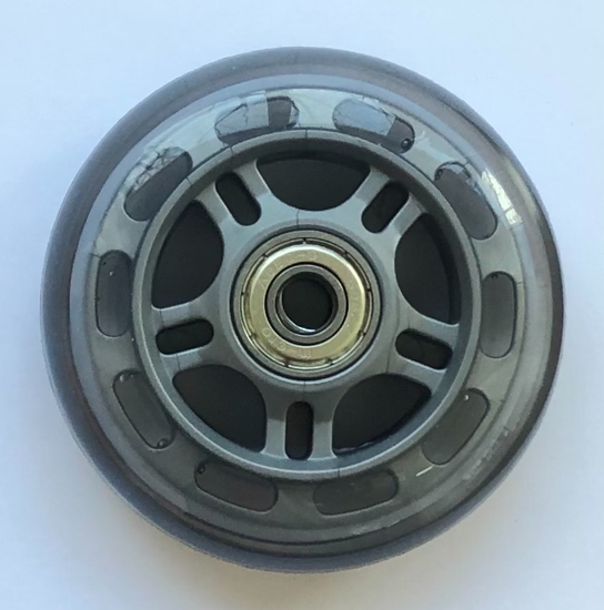 Заднее колесо прозрачное 80 мм с подшипником для BMW Mini2Go красно-белого