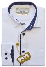 Приталенная белая сорочка с контрастными вставками TSAREVICH Jack