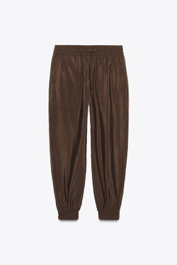 ZARA БРЮКИ С МАНЖЕТАМИ, КОРИЧНЕВЫЙ