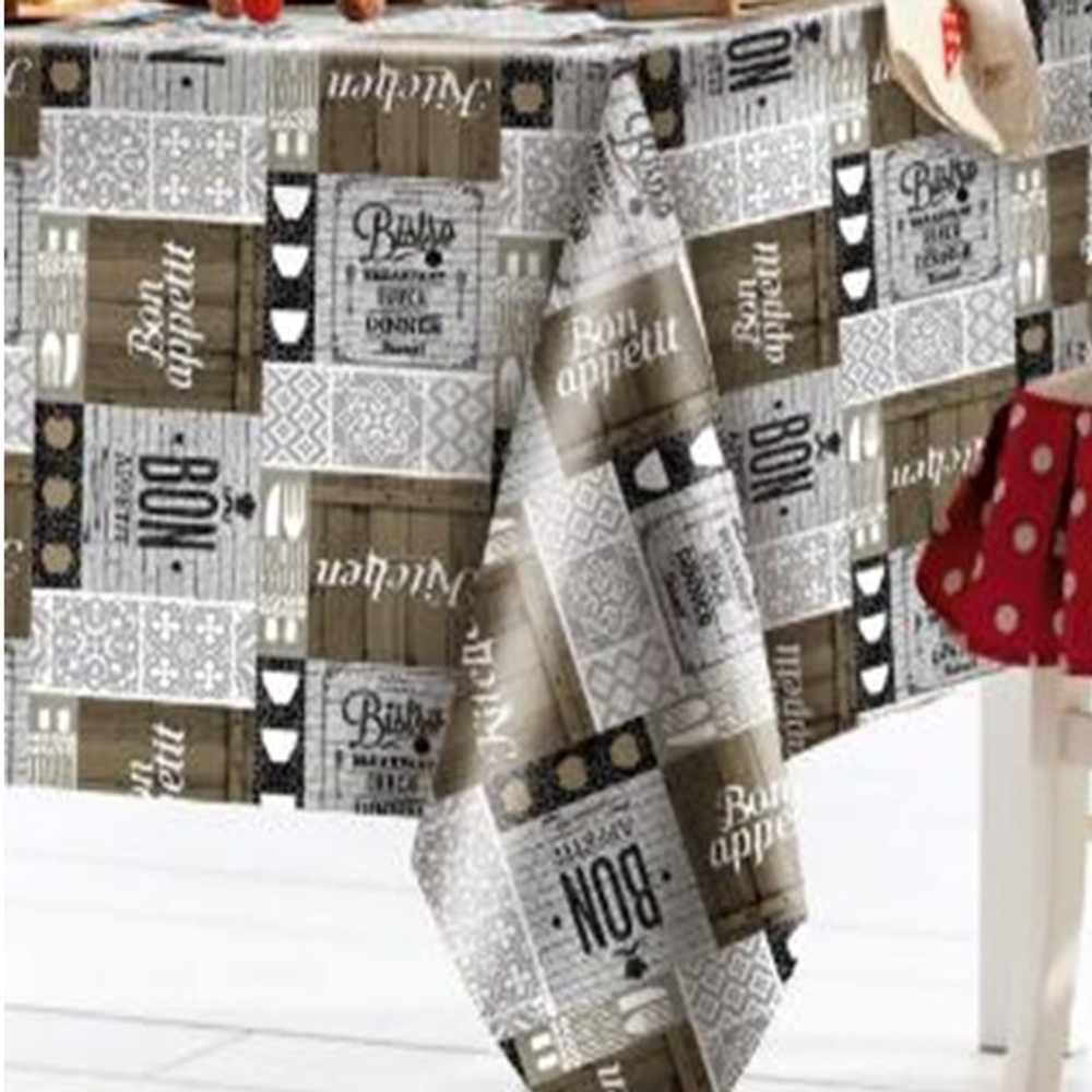 Скатерть КАРМЕН с бейкой 135*160 тканев.основа с ПВХ покрытием Микс расцветок