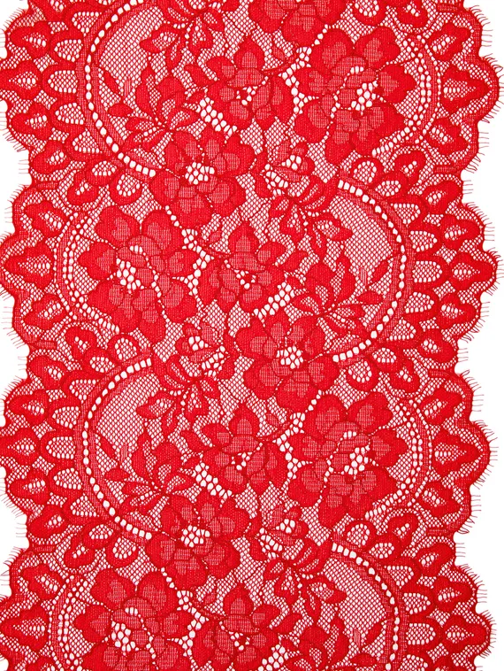 03-275 ОПТ Кружево эластичные реснички 23 см, красный 100