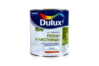 DULUX Краска, до 30°, Акриловая дисперсия, Глянцевое покрытие, 0.75 л, 0.75 кг, белый