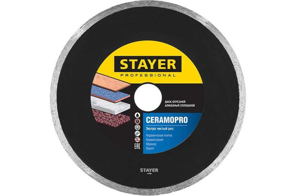 Диск алмазный отрезной по керамической плитке CERAMOPRO Professional (200х25.4 мм) Stayer 3665-200_z02