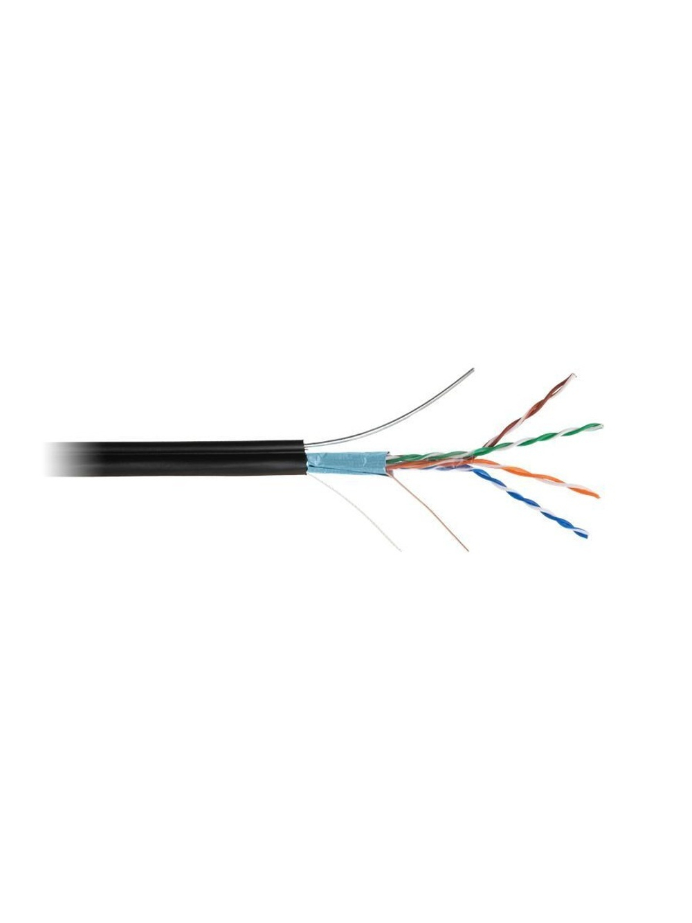 Кабель витая пара F/UTP кат.5E 4х2х24AWG solid PE OUTDOOR черн. (уп.305м) NETLAN EC-UF004-5E-PE-SW-BK