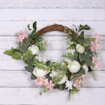 Цветы искусственные венок «Сказка» 42см нежно-белый