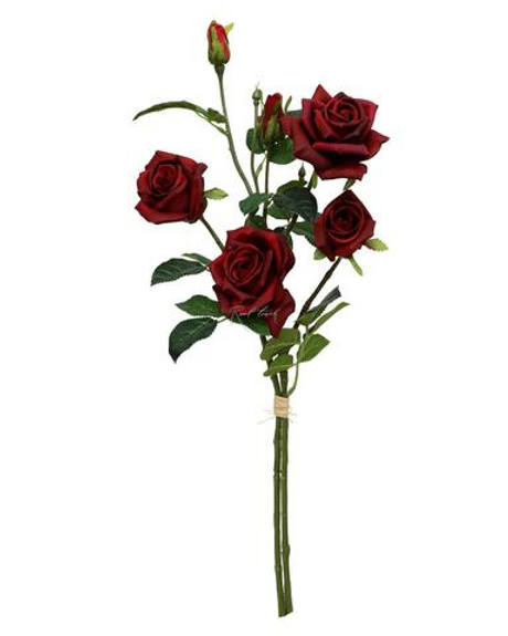 Роза открытая 2 стебля - Малиновое вино