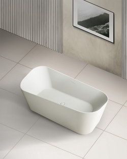 Ванна из искусственного камня ABBER Stein AS9609 белая матовая  170x75 см