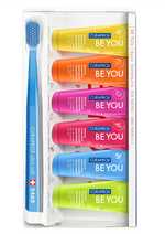 Набор отбеливающих зубных паст Curaprox Be You 6 вкусов + зубная щетка Curaprox 5460 Ultra Soft