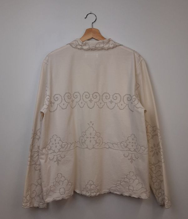 Рубашка Украшенная Ажурным Орнаментом / Garniture Long Sleeve бежевая - фото 6