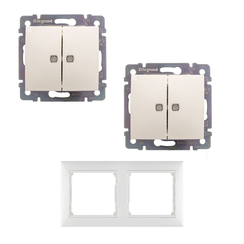 Legrand выключатель 4212 с рамкой 2 белый