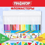 Фломастеры 24 цв.невентилируемый колпачок "ВЕСЕЛЫЕ ПИТОМЦЫ" (ПИФАГОР)