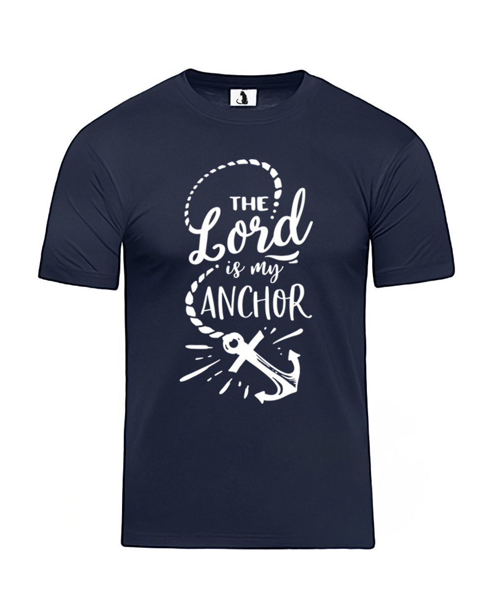 Футболка The Lord is my anchor классическая прямая темно-синяя