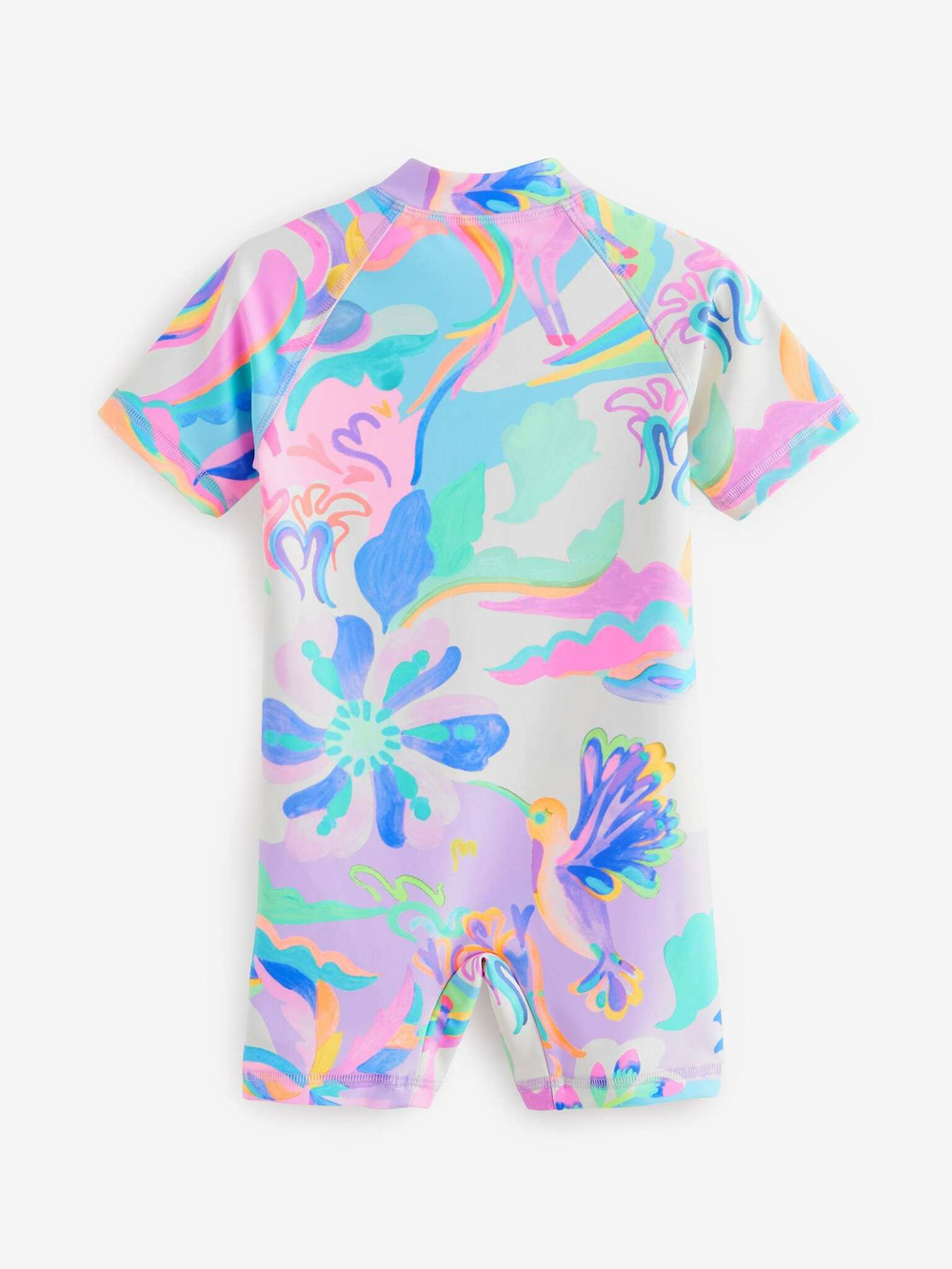 Купальник слитный на молнии для девочки Next N01-193, Сиреневый