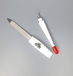 Ellis Пилка металлическая тройная с вилкой для кутикулы, 16,5см2