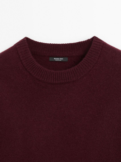 Massimo Dutti Свитер из смесовой шерсти, гранатовый