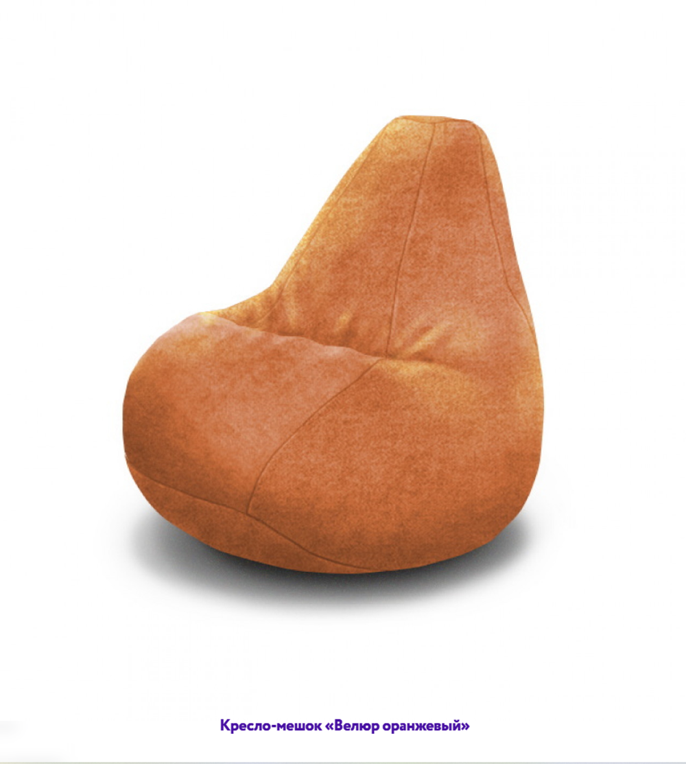 Кресло-мешок Груша, однотонное, велюр