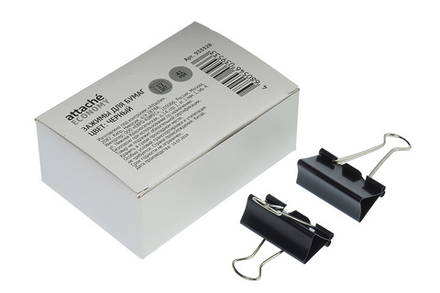 Зажим для бумаг металлический 41мм черный 12шт/уп Attache Economy цена за 1шт