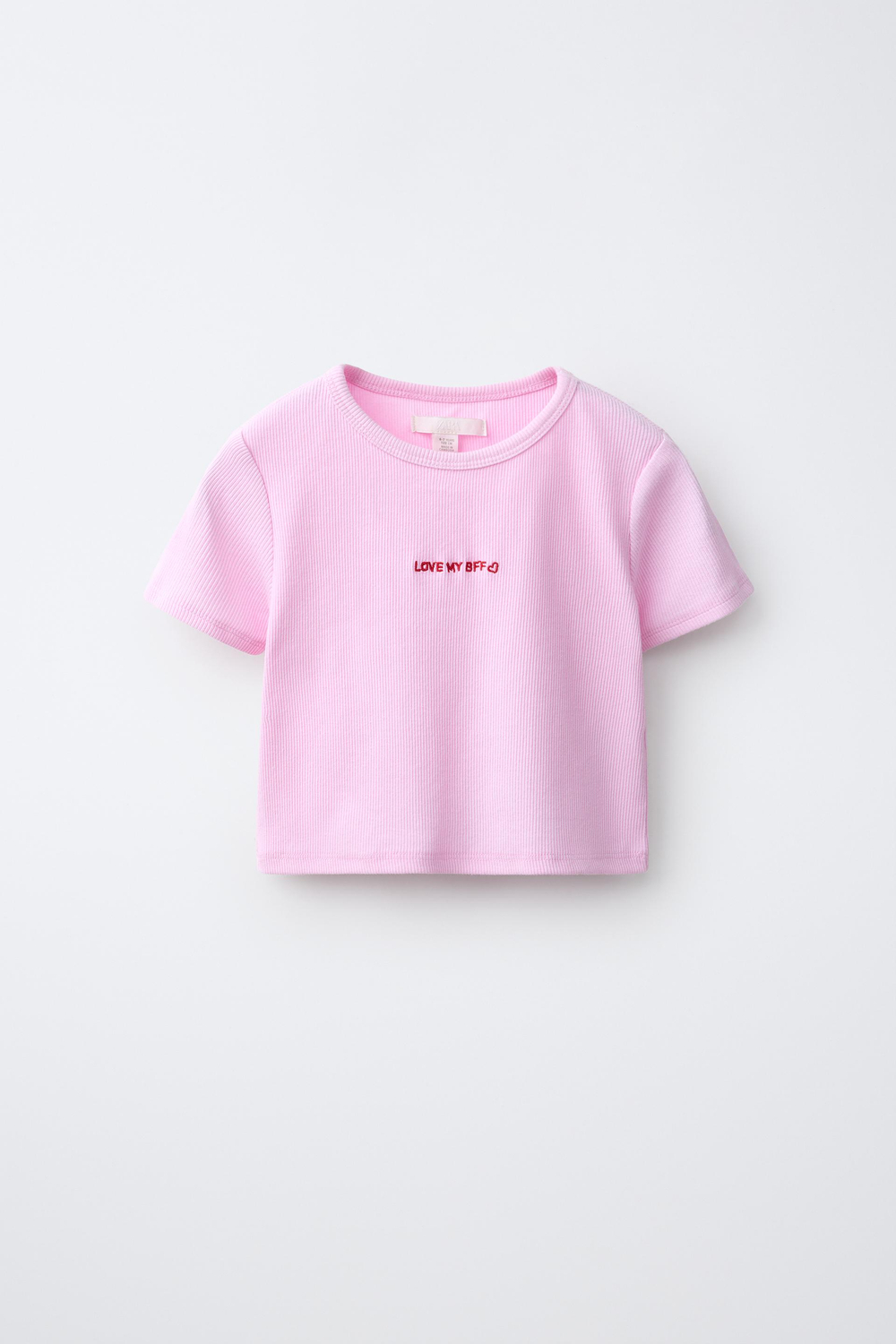 ZARA РУБАШКА В ПОЛОСКУ И ФУТБОЛКА В РУБЧИК С ВЫШИВКОЙ, РОЗОВЫЙ
