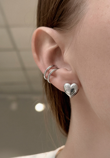 Серебряные серьги "Сердце"