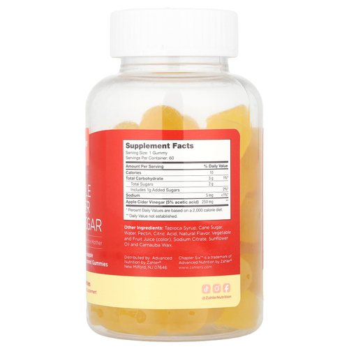 Chapter Six, яблочный уксус в жевательных таблетках, со вкусом ананаса, 60 жевательных таблеток (250 мг в 1 жевательной таблетке)