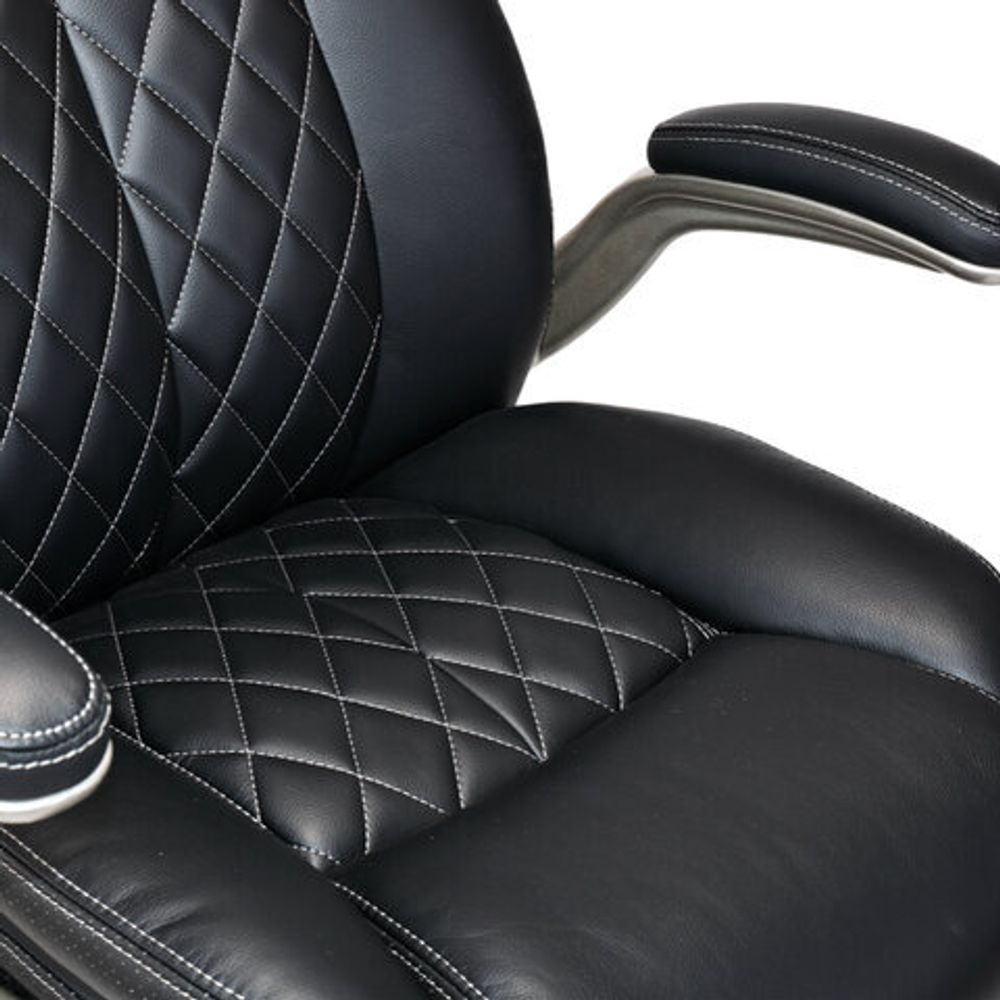 Кресло HAWASAN (ХАВАСАН) "Target EX-567", откидные подлокотники, рециклированная кожа, черное, 532974