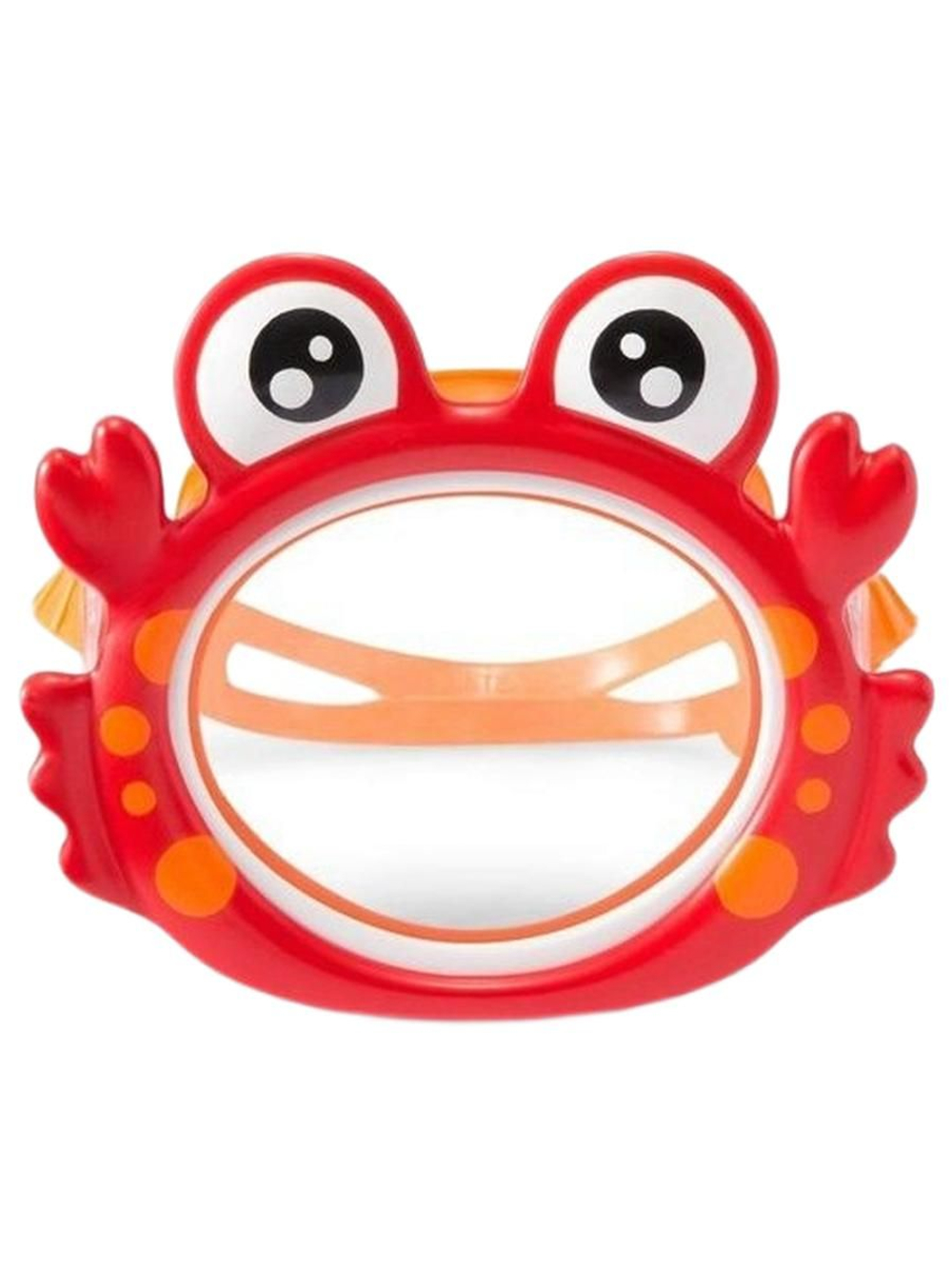 Маска для плавания детская Intex 55915 Fun Masks Краб / Очки маска для ныряния Крабик в бассейн и море Интекс 3-8 лет