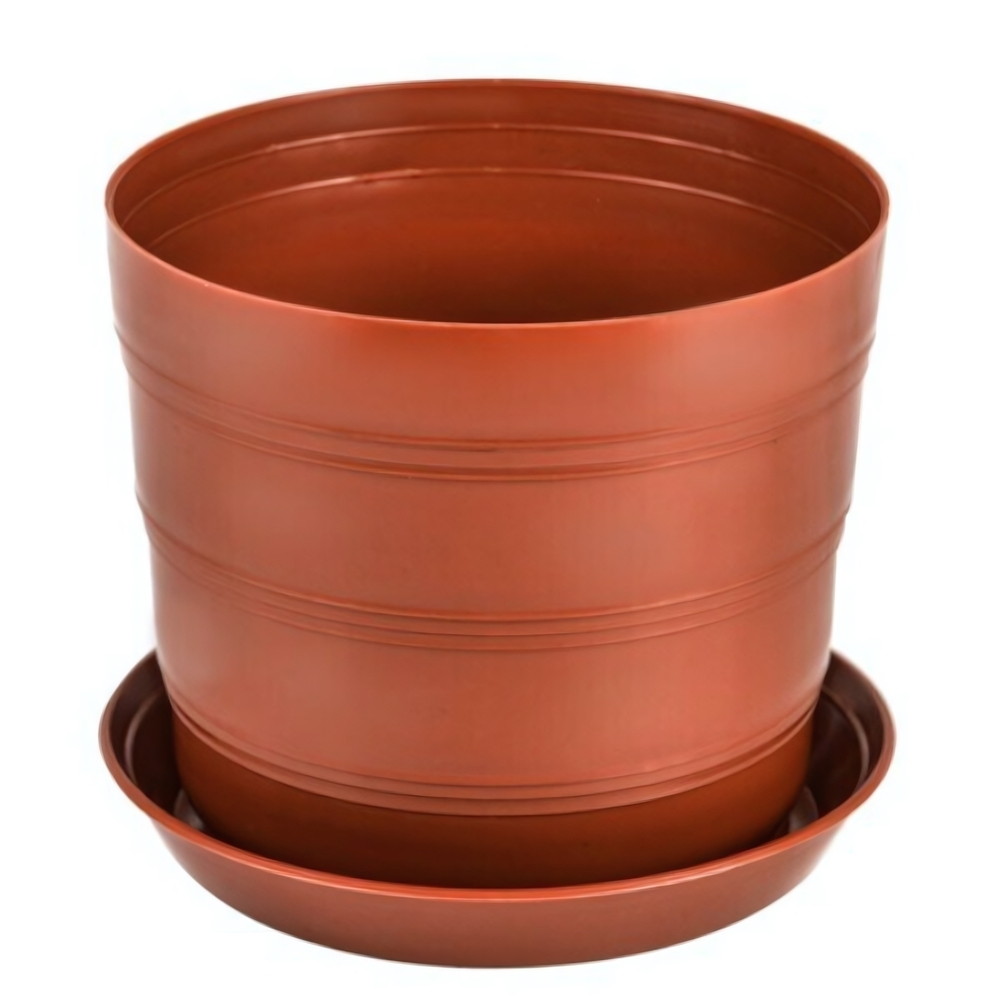 Кашпо "Классик" с поддоном 1,2 л (цвет терракотовый)