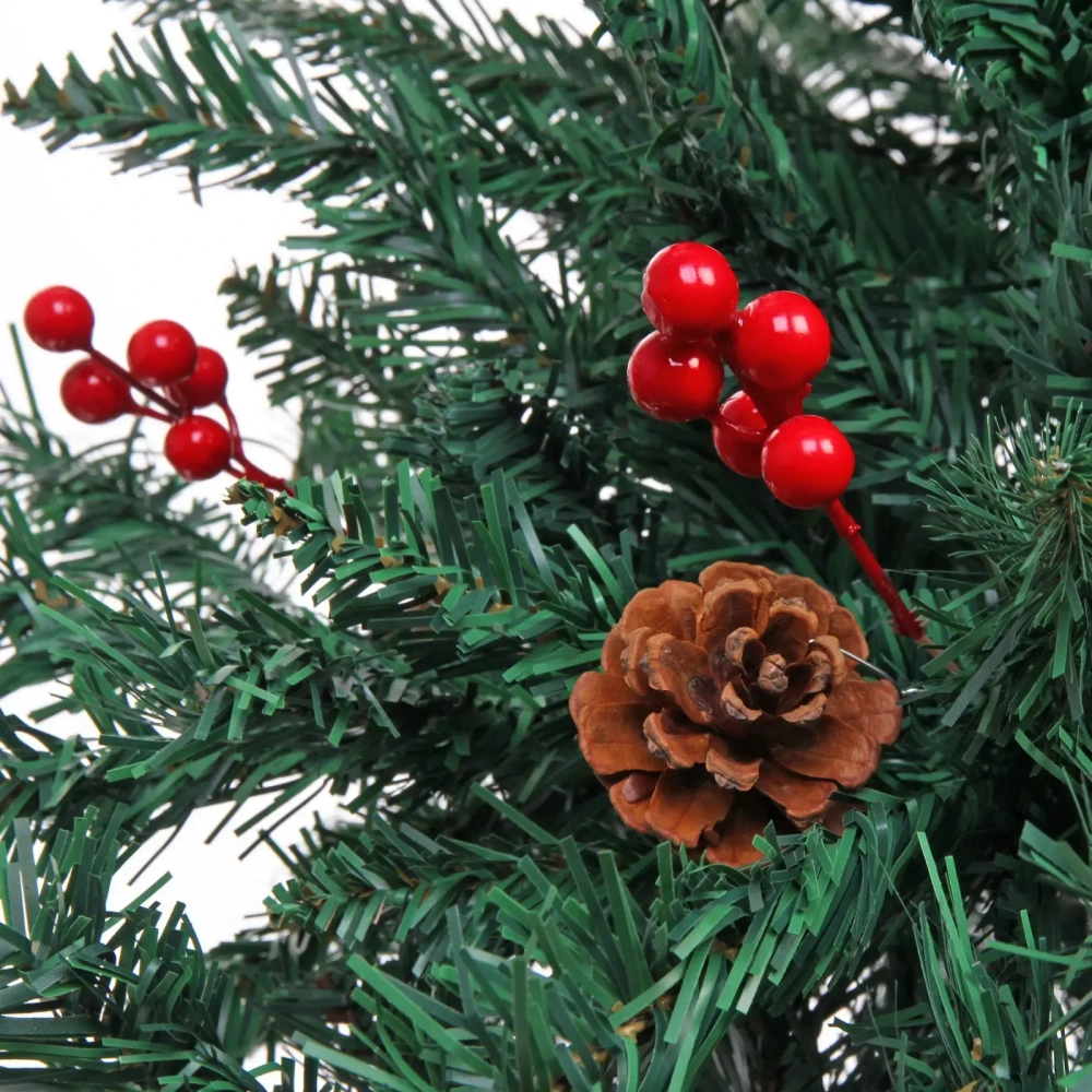 Ёлка «Финская» 120 см, ПВХ, шишки, ягоды (366 веток)
