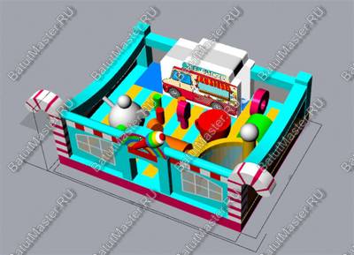 Коммерческий надувной батут "Мороженое" 8*6*4 м