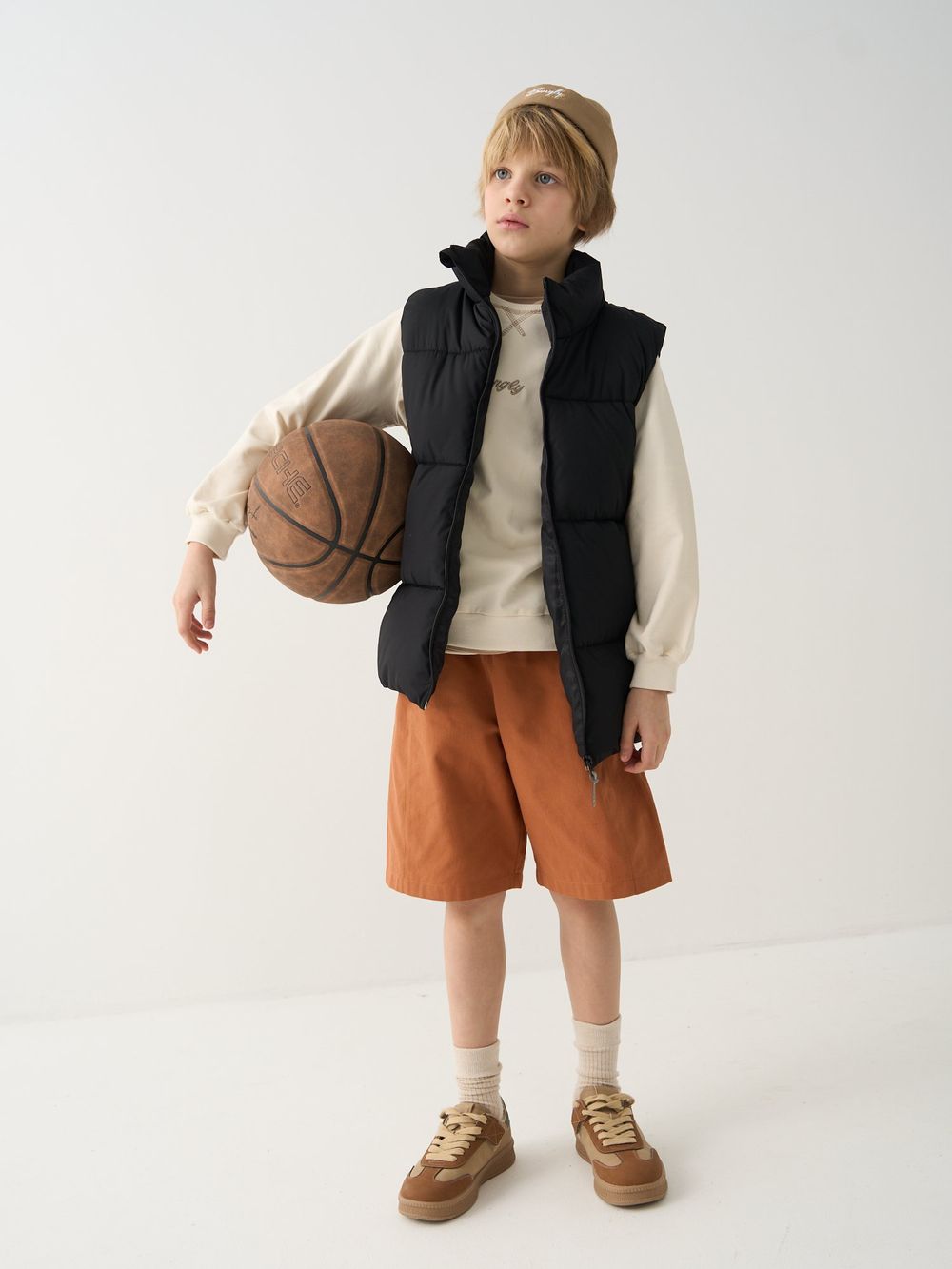 Жилет стеганый на молнии "Уголь" 7+