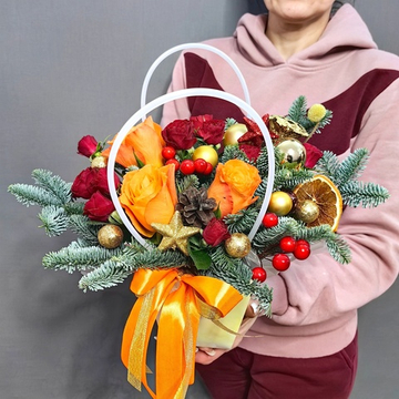 Новогодняя композиция в сумочке