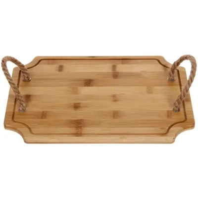 Доска бамбуковая для подачи и сервировки «SHEF» с ручками 33*23см