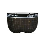 Мужские трусы брифы с вырезом темно-серые в клетку DARKZONE DZN6266