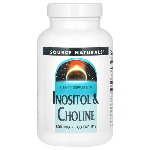 Source Naturals, инозитол и холин, 800 мг, 100 таблеток