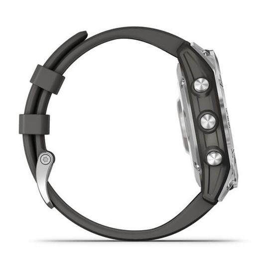 Часы Garmin Fenix 7, серебристый, графитовый силикон 010-02540-01