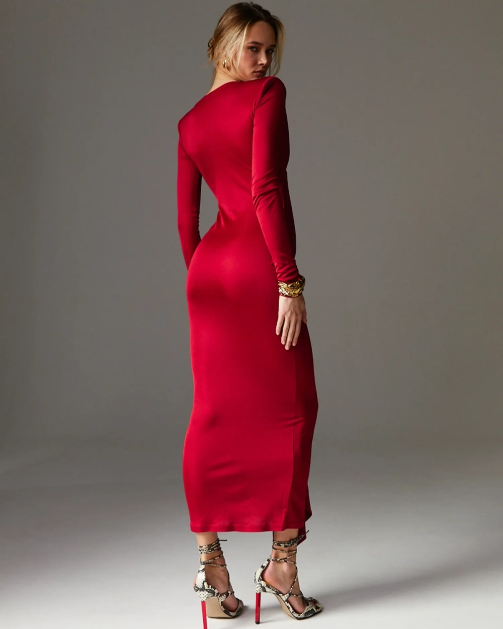 Платье Bilberry с узлом, Красный