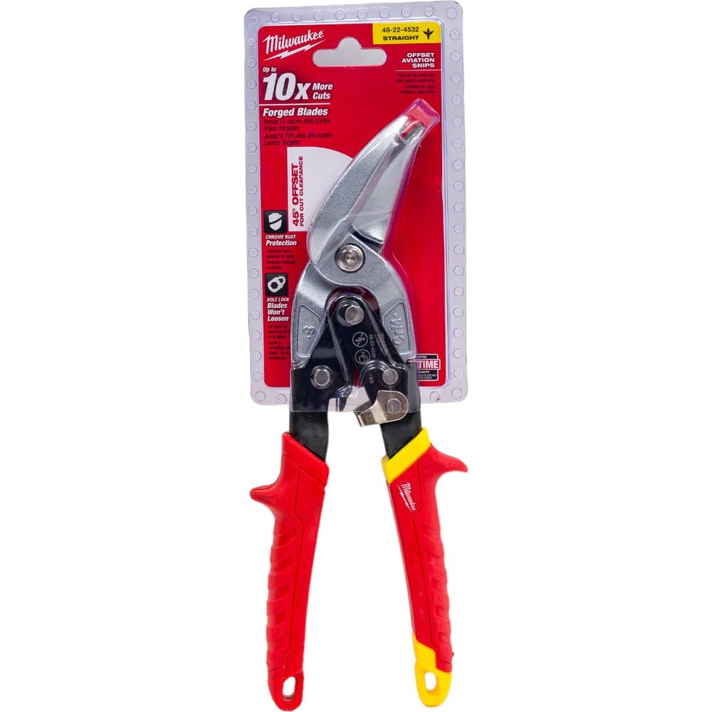 Ножницы по металлу Milwaukee 45 градусов, прямой рез NEW 48224532