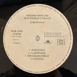 Винтажная виниловая пластинка LP Freddie Mercury, Montserrat Caballe Barcelona (Испания 1988)