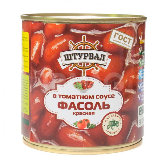 Фасоль красная в т/с ГОСТ 400 гр 12 шт