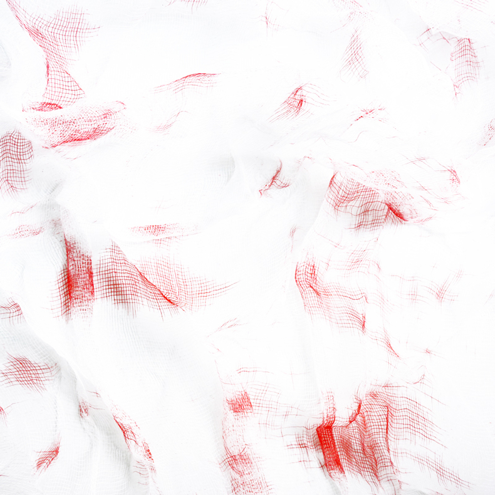 Занавес "Хэллоуин" Белый с кровью 70*190 см