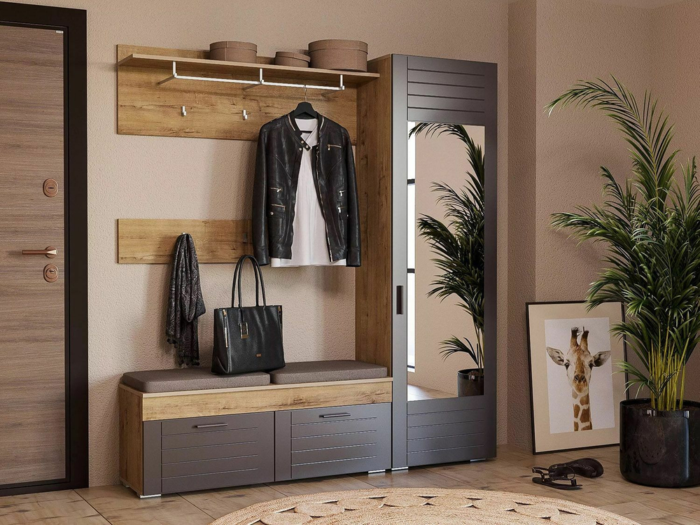 Прихожая Livorno 4 дуб бунратти / софт графит