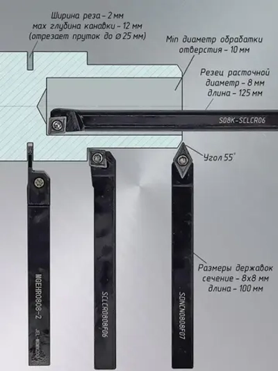 Токарные резцы 8х8 / Мини резцы для токарного станка