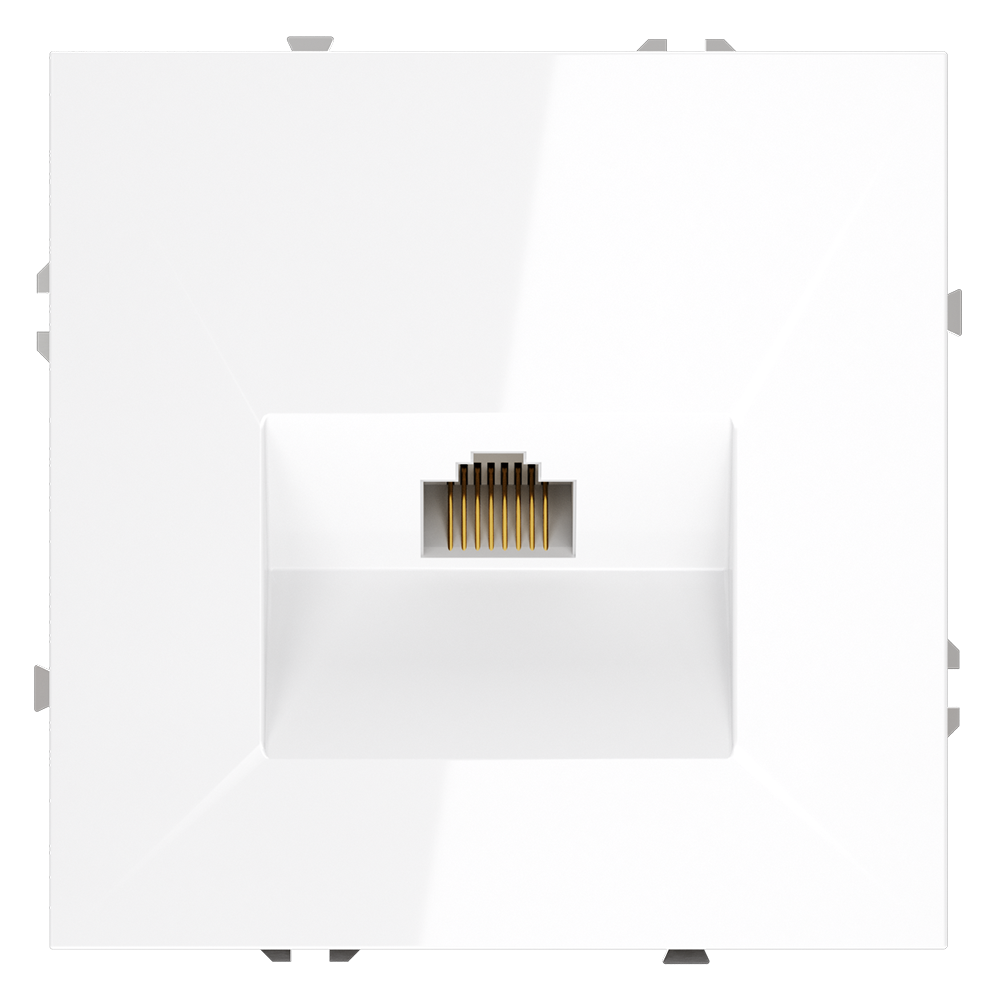 Розетка компьютерная встраиваемая VOLTUM S70 RJ45 кат.6, (белый глянцевый)