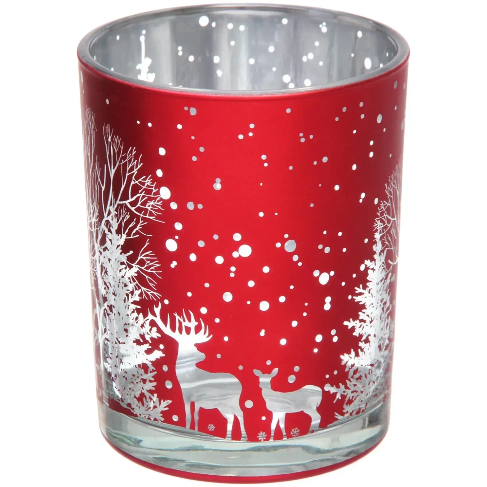 Подсвечник «Зимнее сияние» 10*12,5 см, Красный