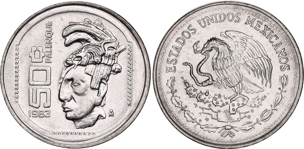 Мексика 50 сентаво, 1983 Кинич-Ханаб-Пакаль I UNC