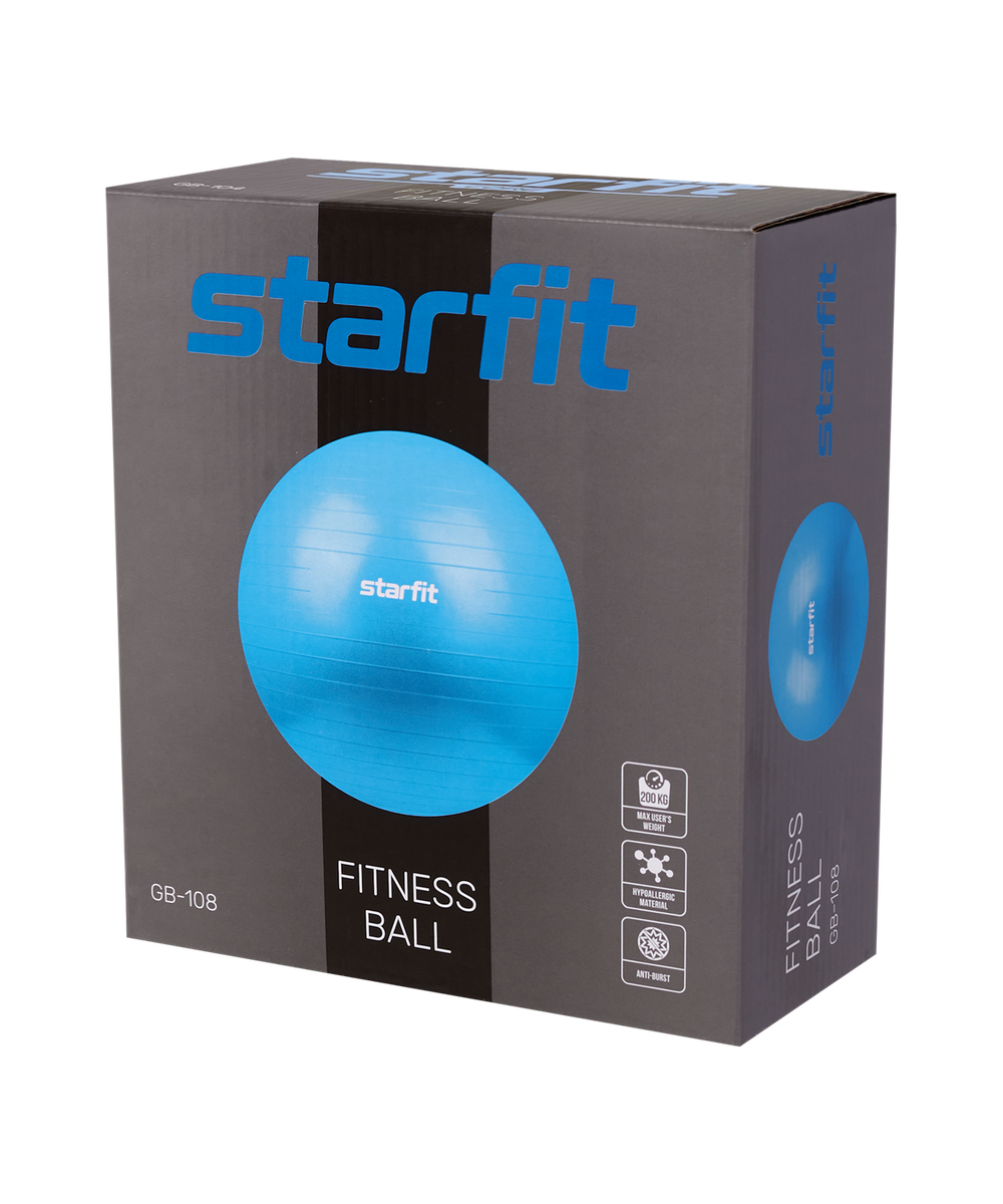 Фитбол STARFIT GB-108 антивзрыв, 1500 гр, тепло-серый пастель, 85 см