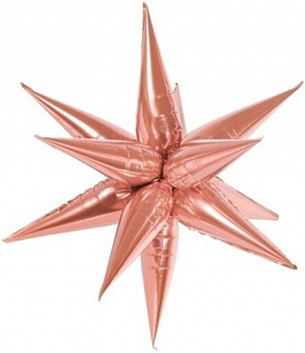 Шар 3D (26''/66 см) Звезда Составная Розовое Золото